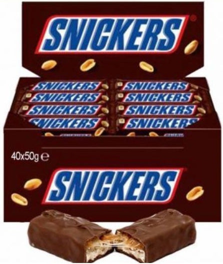 Snickers Chocolate Milk Caramel Peanut 40 Pcs (Full Box) "Deliciousness that brings a smile" For All Occasions