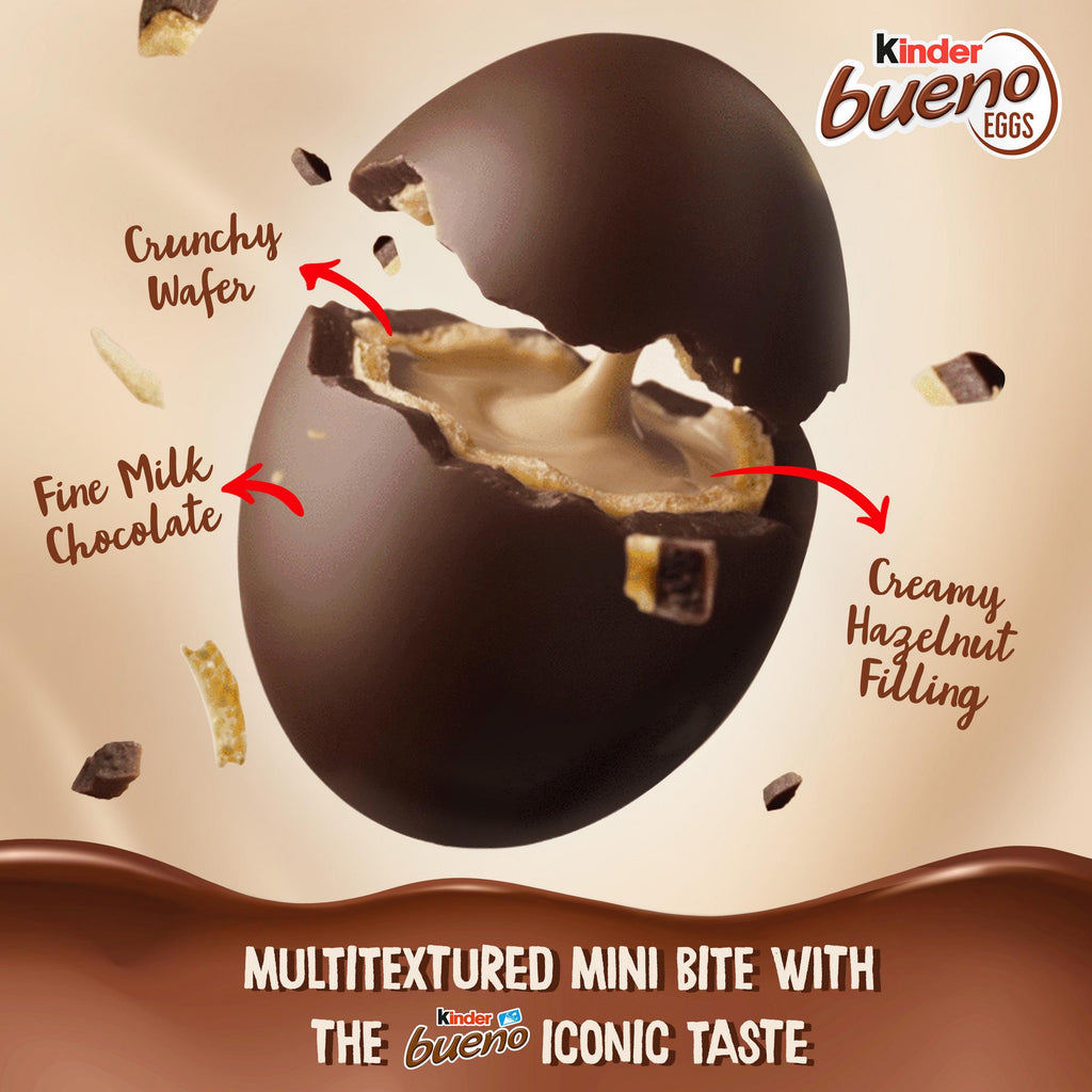 Kinder Bueno Eggs 80g (Pack of 12) "Taste The Sweetness In Every Bite" Twisty Treat, Special For Easter Christmas,Birthday
