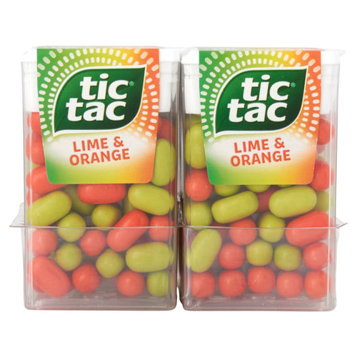 Tic Tac Lime & Orange Mint Sweets 18g (Pack of 24) 