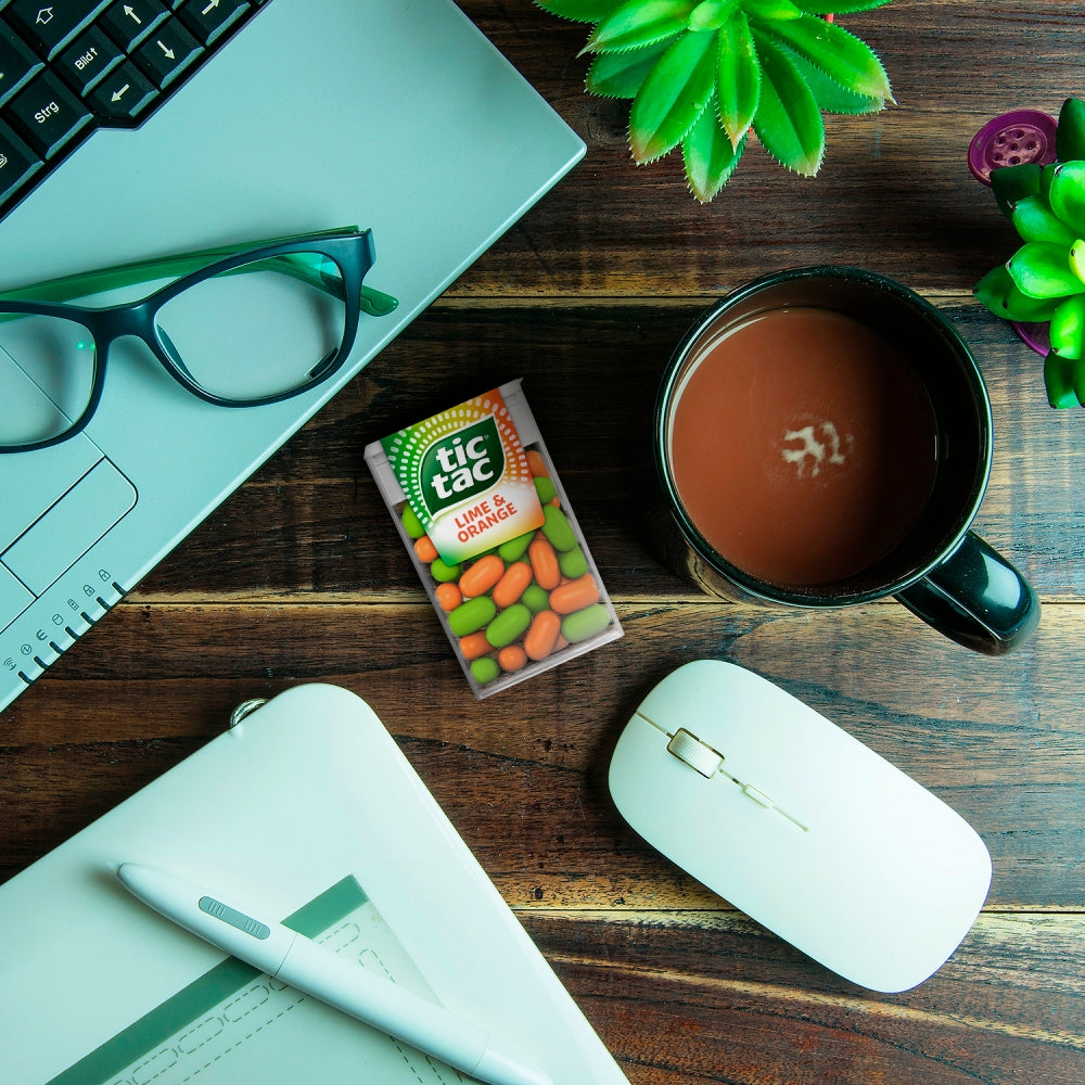 Tic Tac Lime & Orange Mint Sweets 18g (Pack of 24) "A symphony of flavors" For All Occasions