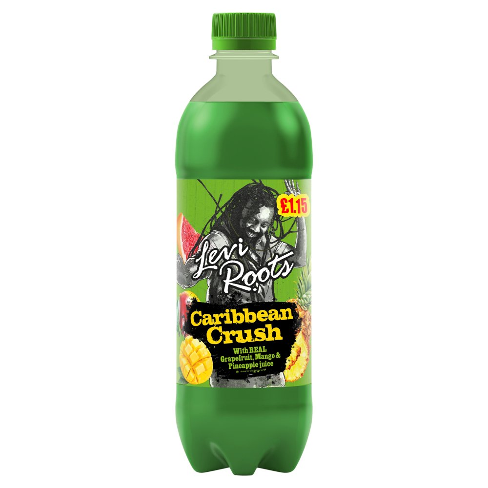 Levi Roots Caribbean Crush Soft Drink Bottles 500ml (Pack of 12) "Deliciousness that brings a smile" For All Occasions
