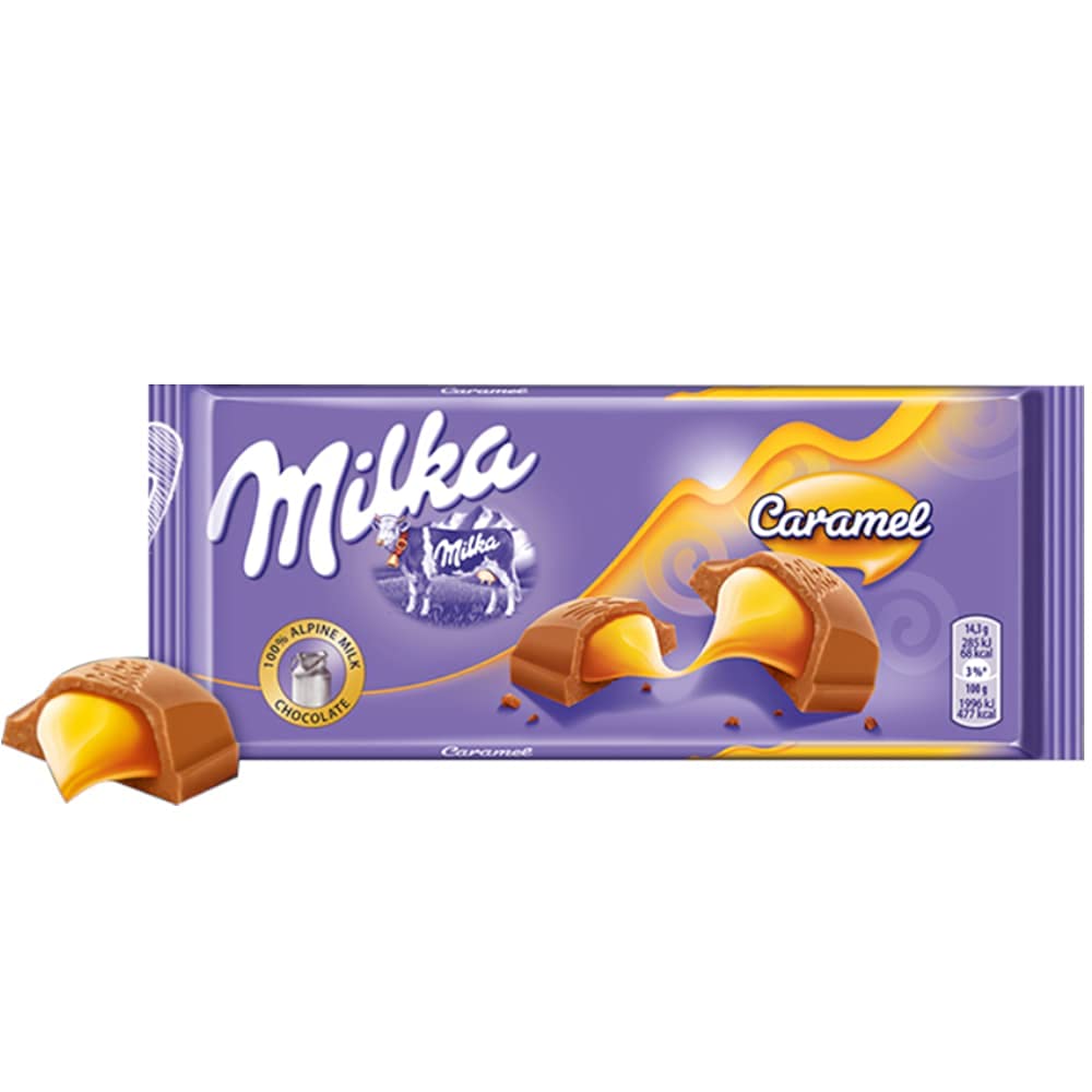 Milka Caramel Chocolate Bar 10 Pcs {(Box}) "Taste The Sweetness In Every Bite"