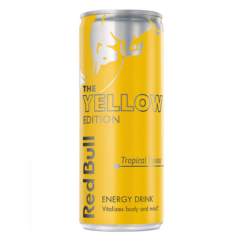 Red Bull Yellow Edition-Tropical Fruit Flavor Drink 250ml (Pack of 12) “Charge Your Life, One Sip at a Time” For All Occasions