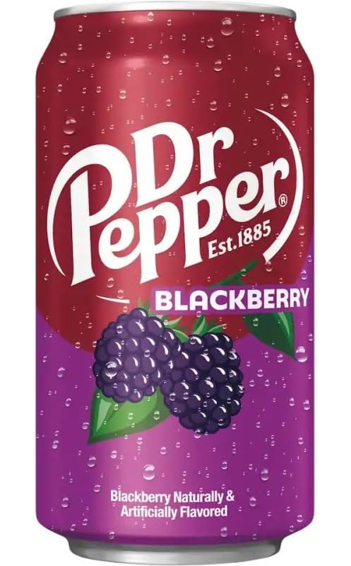 Dr Pepper Blackberry Soda 330ml (Pack of 24) "Deliciousness that brings a smile" For All Occasions