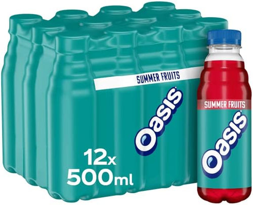 Oasis Fruit Juice Drink 500ml (Summer Fruits, 24 x 500ml) “Charge Your Life, One Sip at a Time”