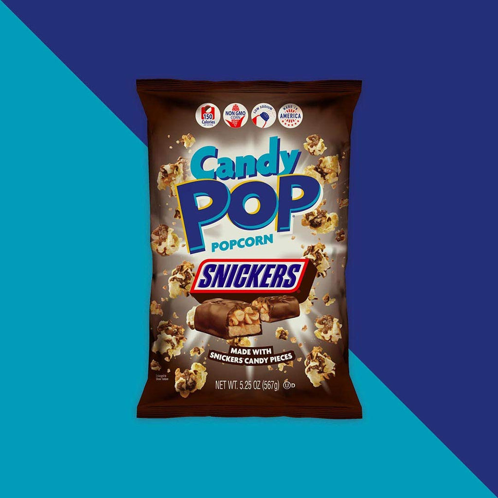 Snickers Candy Coated Popcorn (12 x 5.25oz bag) "Taste the sweetness in every bite" For All Occasions