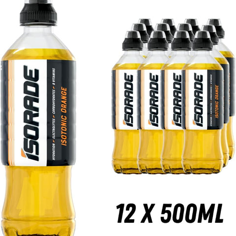 Isorade Isotonic - Orange Sport's Drink Hydration & Performance 500ml (Pack of 12) “Charge Your Life, One Sip at a Time”