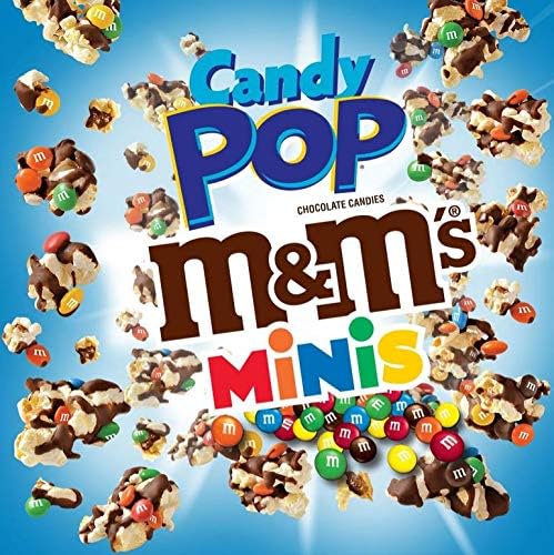 M&M Mini's Candy Coated Popcorn (12 x 5.25oz bag) "Taste the sweetness in every bite" For All Occasions