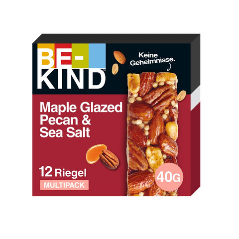 BE-KIND Maple Glazed Pecan & Sea Salt High Fibre Healthy Snack 40g (Pack Of 12) Twisty Treat Gift Hamper, Easter,Christmas,Birthday For All Occasions