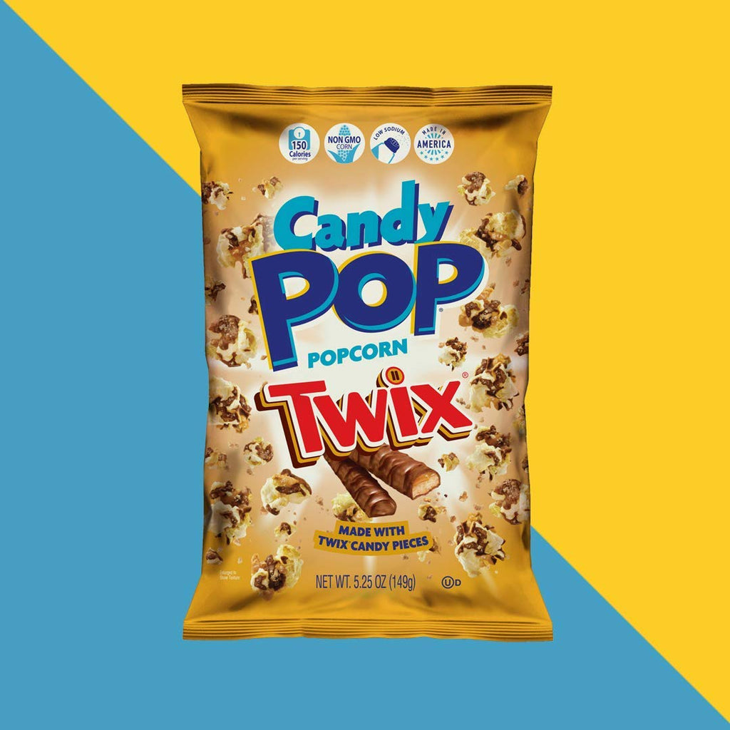 Twix Candy Coated Popcorn,Made with Real Twix Candy (12 x 5.25oz bag) "Taste the sweetness in every bite" For All Occasions