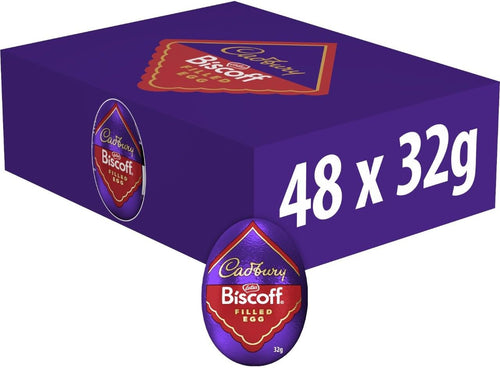 Cadbury Dairy Milk Biscoff Filled Chocolate Egg, Filled With Crunchy Lotus Pieces & Biscoff Spread, Easter Gift, 32 g (Pack of 48)