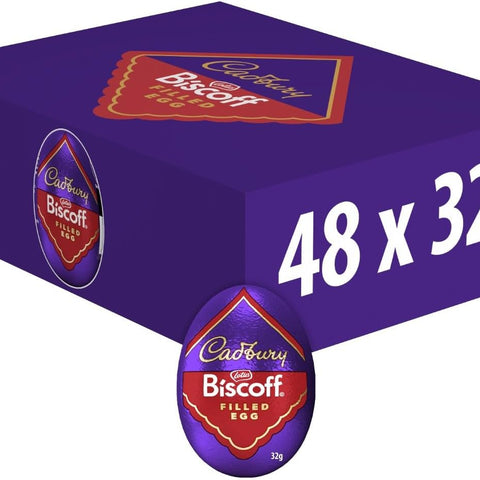 Cadbury Dairy Milk Biscoff Filled Chocolate Egg, Filled With Crunchy Lotus Pieces & Biscoff Spread, Easter Gift, 32 g (Pack of 48)