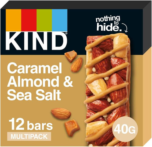 Kind Bars, Gluten Free Snack Bars, Caramel Almond & Sea Salt 40g (Pack Of 12) 