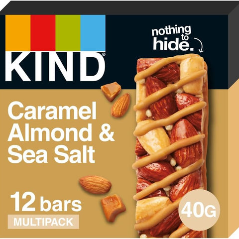 Kind Bars, Gluten Free Snack Bars, Caramel Almond & Sea Salt 40g (Pack Of 12) 