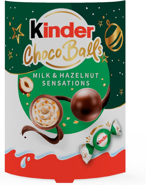 Kinder Choco Balls, Milk Chocolate, Creamy Milky Filling & Hazelnut Pieces 90g (Pack Of 2) Tasty And Twisty