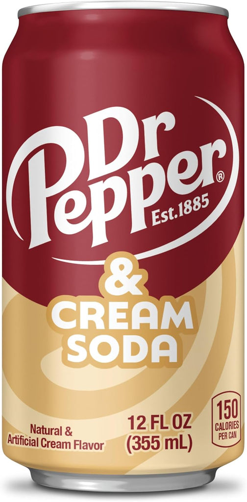 Dr Pepper Drink Can 355ml Pack, Cream Soda, 4260 millilitre, (Pack of 12)
