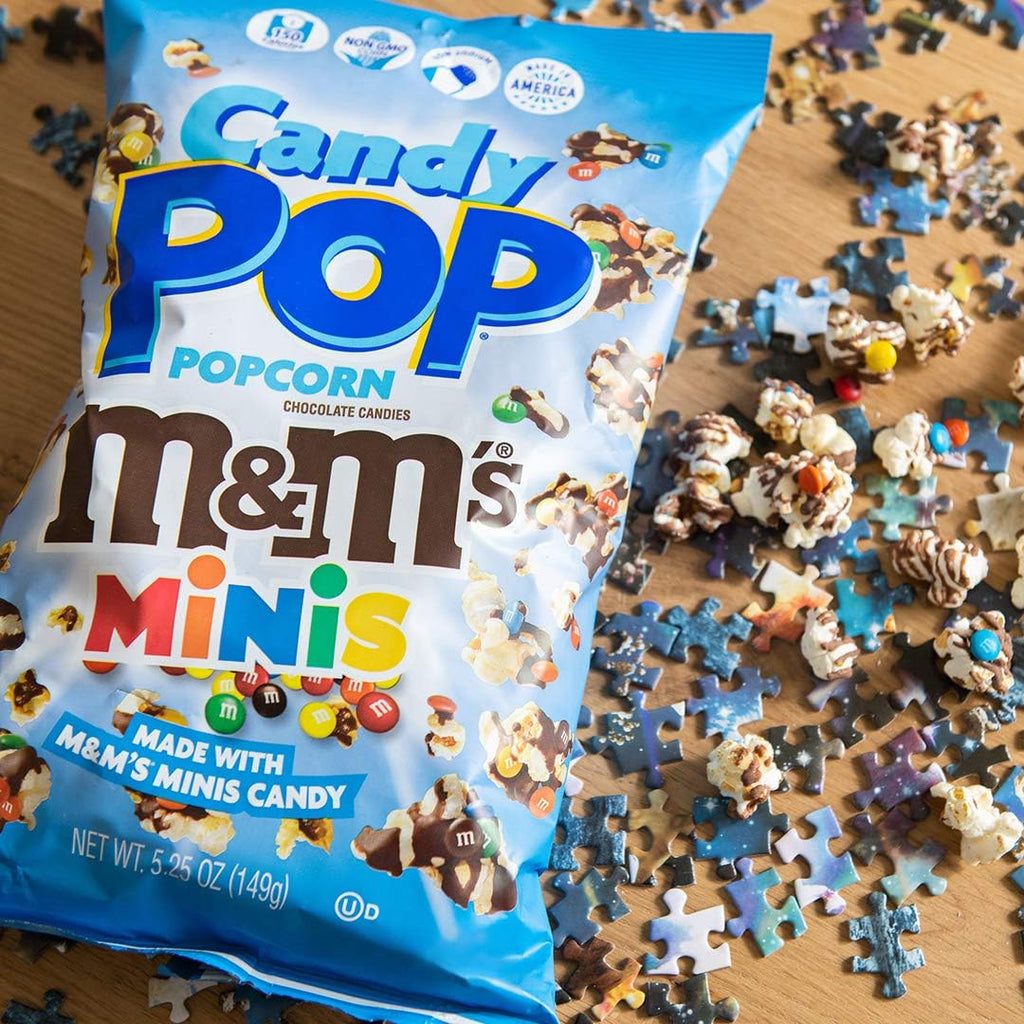 M&M Mini's Candy Coated Popcorn (12 x 5.25oz bag) "Taste the sweetness in every bite" For All Occasions