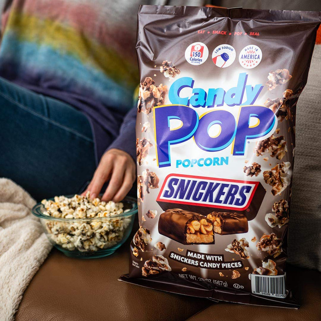 Snickers Candy Coated Popcorn (12 x 5.25oz bag) "Taste the sweetness in every bite" For All Occasions