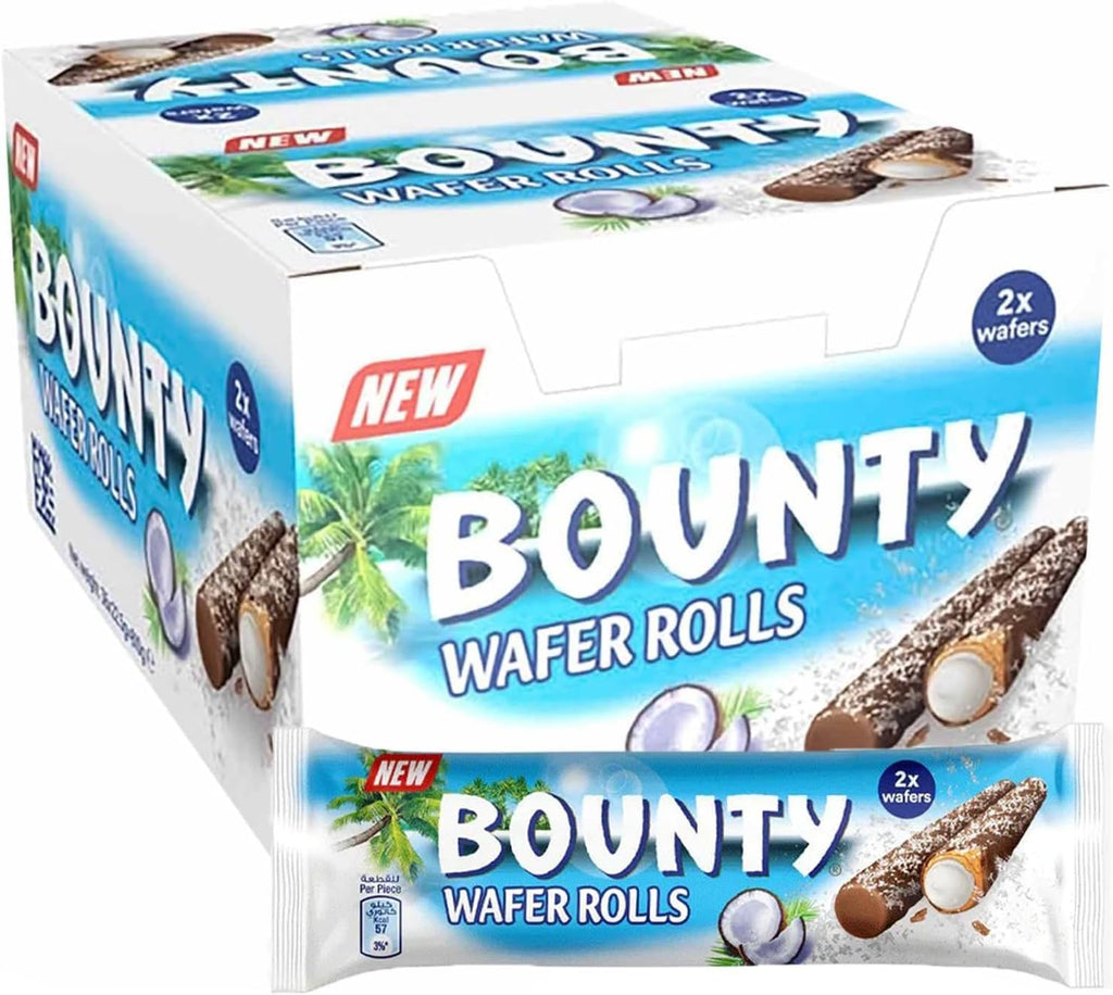 Bounty Wafer Rolls I Pack of 12 (22.5g) Perfect Treat For Sharing