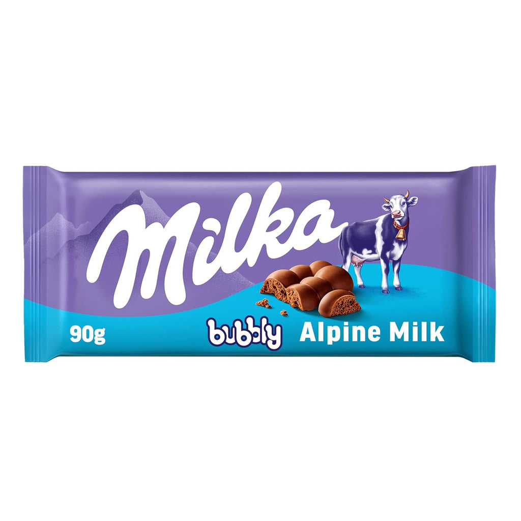 Milka Bubbly Alpine Milk Bar 10 Pcs {(Box})"Deliciousness that brings a smile"