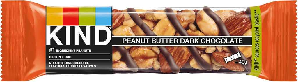KIND Bars, Gluten Free Snack Bars, Peanut Butter Dark Chocolate 40g (Pack Of 12) Deliciousness that brings a smile" For All Occasions