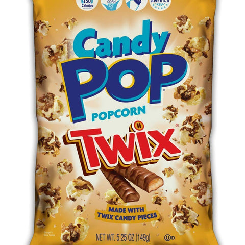 Twix Candy Coated Popcorn,Made with Real Twix Candy (12 x 5.25oz bag) 