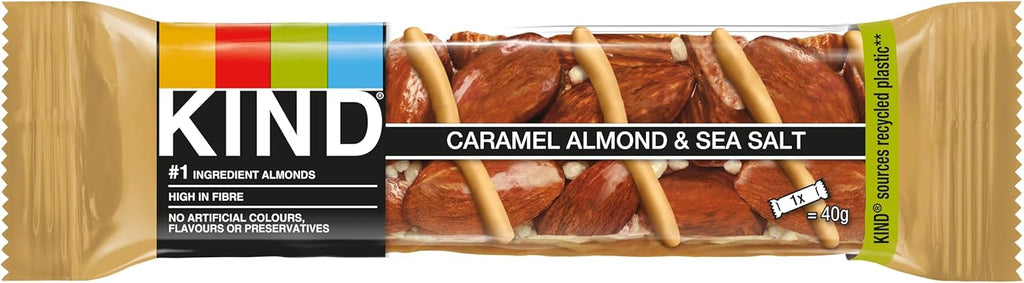 Kind Bars, Gluten Free Snack Bars, Caramel Almond & Sea Salt 40g (Pack Of 12) "Taste the sweetness in every bite" For All Occasions