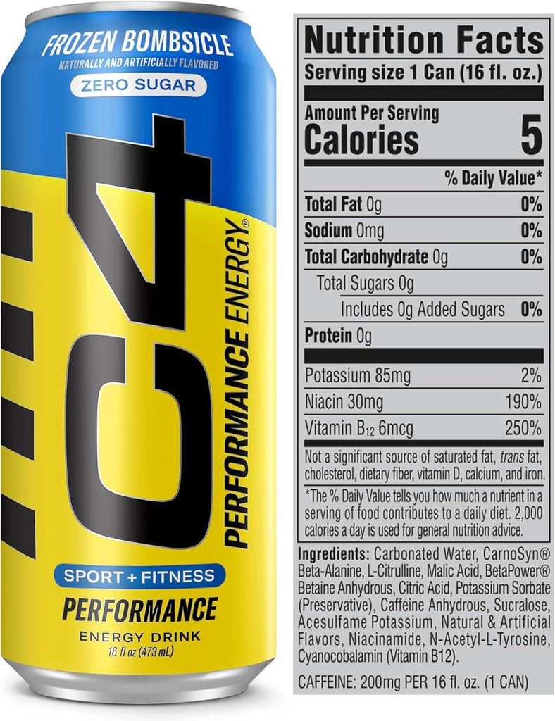 C4 Frozen Bombsicle Pre Workout Performance (Pack of 12) "Formulated To Invigorate And Energize"