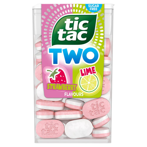 Tic Tac Two Lime Strawberry Flavours 38.5g (Pack of 16) 