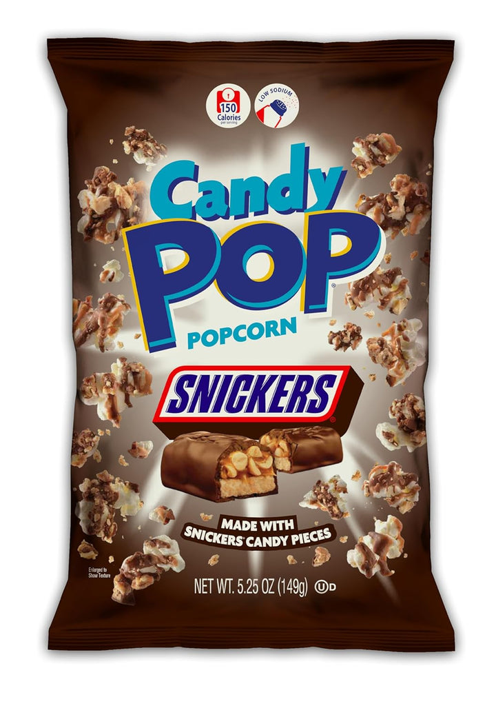 Snickers Candy Coated Popcorn (12 x 5.25oz bag) "Taste the sweetness in every bite" For All Occasions