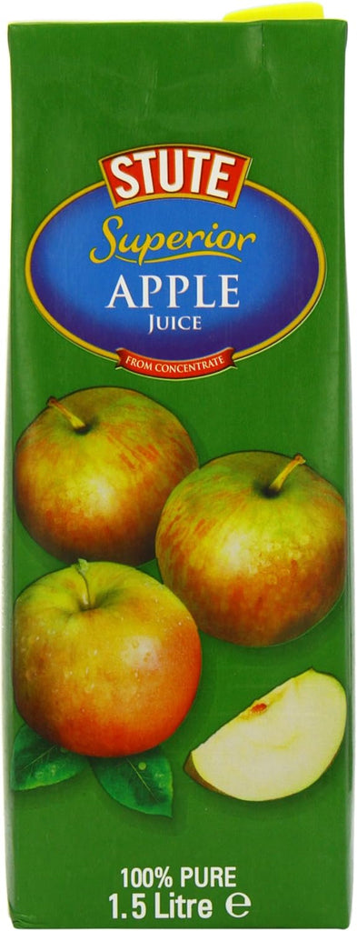 Stute 100% Pure Apple Juice 1.5Ltr (Pack of 6) "Deliciousness that brings a smile" For All Occasions