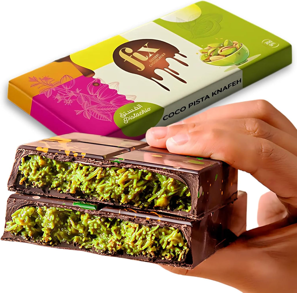 Dubai Chocolate Bar Pistachio Kunafa Fit Chocolate Sweets Treat Box (200g)