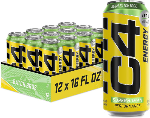 C4 Original Sugar Free Energy Drink Sour Batch Bros 500ml (Pack of 12) 