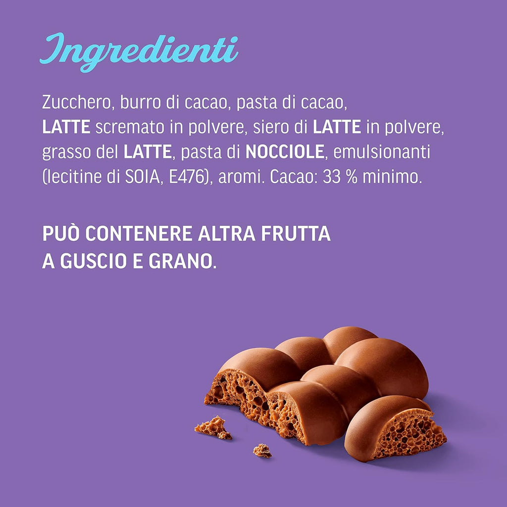 Milka Bubbly Alpine Milk Bar 10 Pcs {(Box})"Deliciousness that brings a smile"