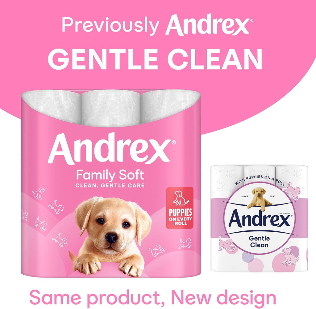 Andrex Family Soft Toilet Paper 24 Rolls (Pack of 2), 170 sheets Per Roll Gentle on your Family’s skin