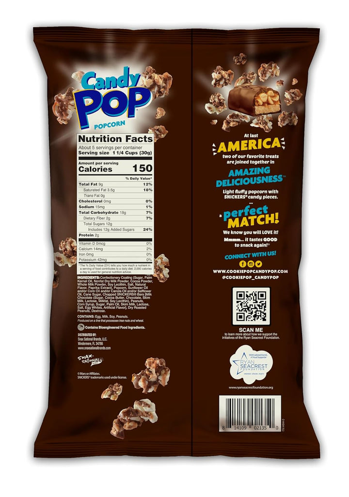 Snickers Candy Coated Popcorn (12 x 5.25oz bag) "Taste the sweetness in every bite" For All Occasions