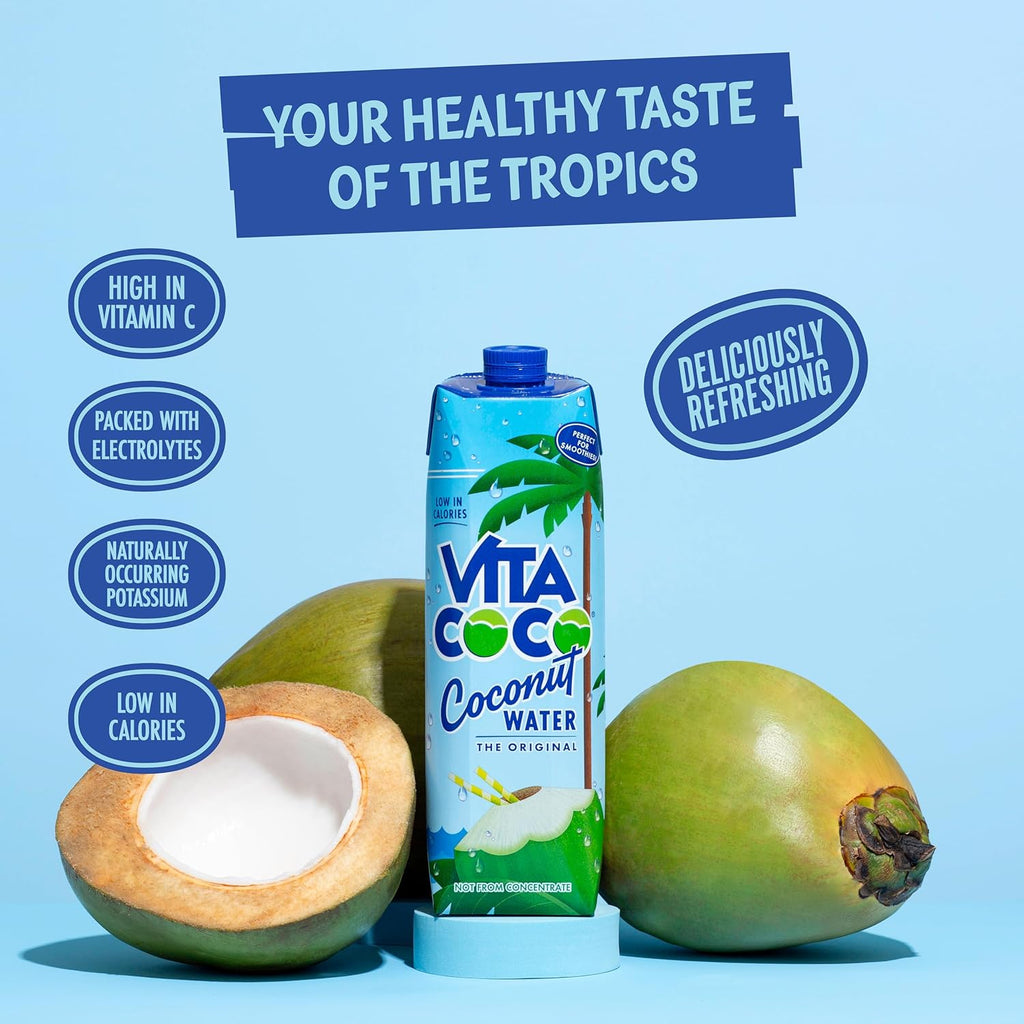 Vita Coco - Pure Coconut Water (1L0 - Naturally Hydrating - Packed With Electrolytes - Gluten Free - Full Of Vitamin C & Potassium