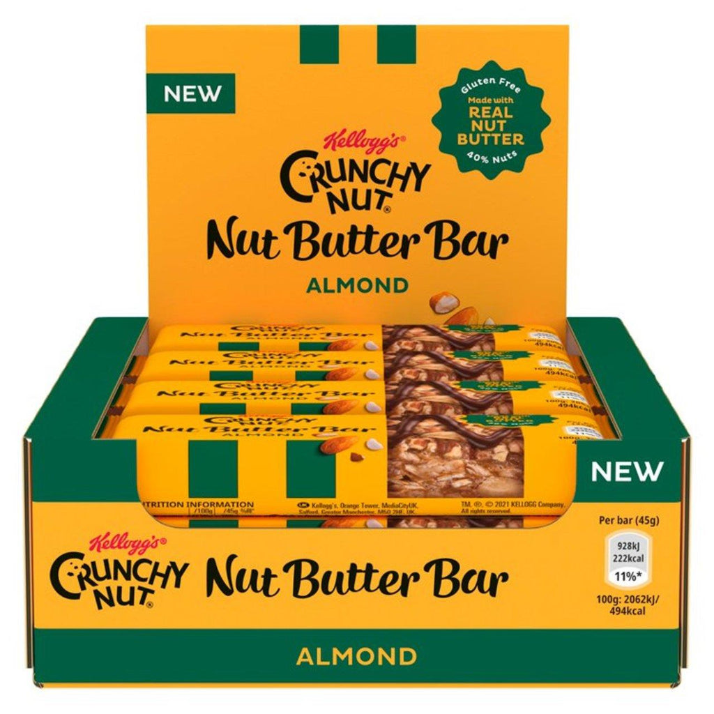 Kellogg's Crunchy Nut Butter Almond Chocolate Bar 45G (Pack Of 12) "A velvet embrace of pure bliss" For All Occasions