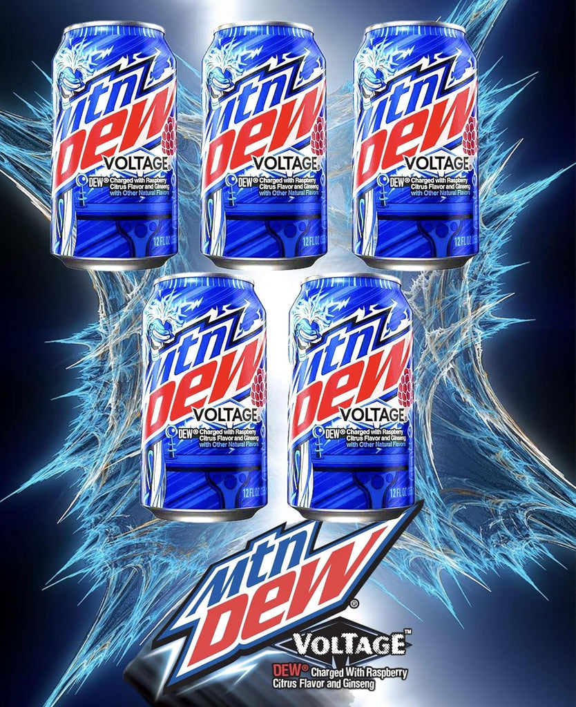 Mountain Dew Voltage 12 fl oz Can 355ml  (Pack of 12) Delicious And Tasty "A symphony of flavors" For All Occasions