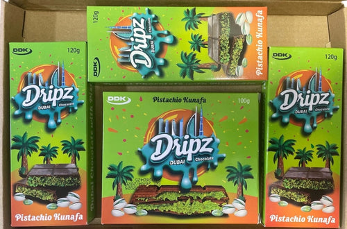 VIRAL Dubai Chocolate Pistachio Kunafa Bar (Pack Of 4) Dripz Mixed Chocolates
