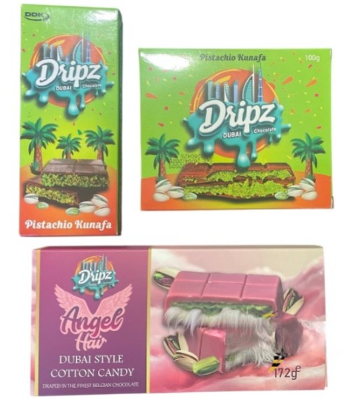 VIRAL Dubai Chocolate Pistachio Kunafa Bar (Pack Of 3) Mixed Three Chocolates