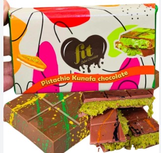 Dubai Chocolate Bar Pistachio Kunafa Fit Chocolate Sweets Treat Box (200g)