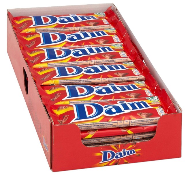 Daim Chocolate Bar 36 X 28G (Full Box) Tasty And Twisty Treat For All Occasions