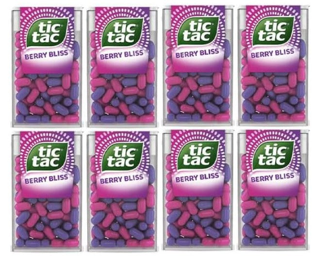 Tic Tac Berry Bliss Mint Sweets 18g (Pack Of 24) Deliciousness that brings a smile" For All Occasions