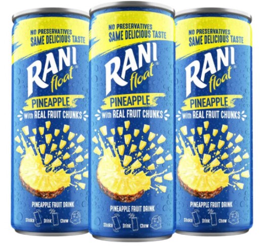 Rani Float Pineapple Fruit Drink With Chunks 240ml (Pack of 24) "A symphony of flavors"