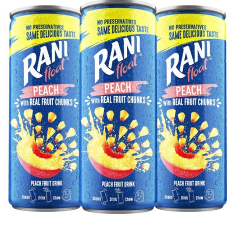 Rani Float Peach Fruit Drink With Chunks 240ml (Pack of 24) Delicoius And Tasty
