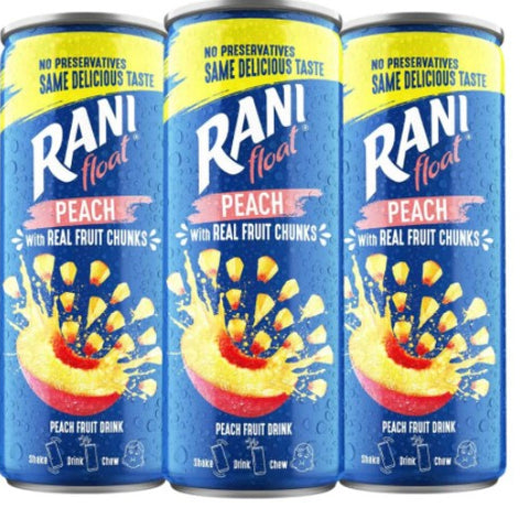 Rani Float Peach Fruit Drink With Chunks 240ml (Pack of 24) Delicoius And Tasty