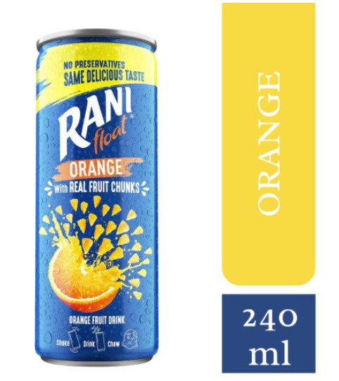 Rani Float Orange Flavor Fruit Drink 240ml (Pack of 24) Delicoius And Tasty