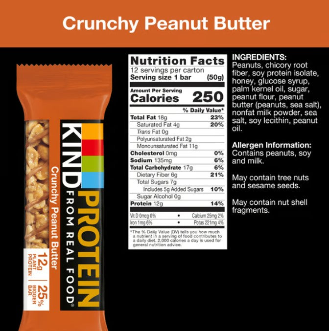 Kind Crunchy Peanut Butter Snack Bar 50g (Pack Of 12) "Deliciousness that brings a smile" For All Occasions