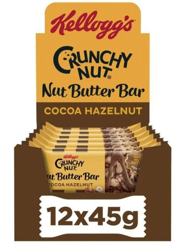 Kellogg's Crunchy Nut Cocoa Hazelnut Bars 45g (Pack Of 12) "A delicious way to savor life's sweetness" For All Occasions